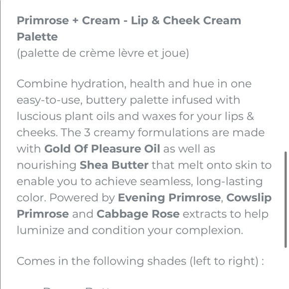 Seraphine Botanicals | Primrose + Cream Lip/Cheek Palette NEW - Picture 4 of 5